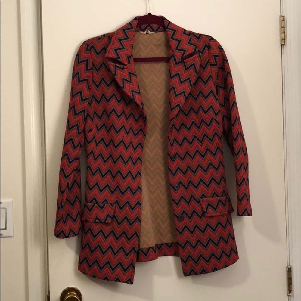 Vintage 80s chevron blazer
